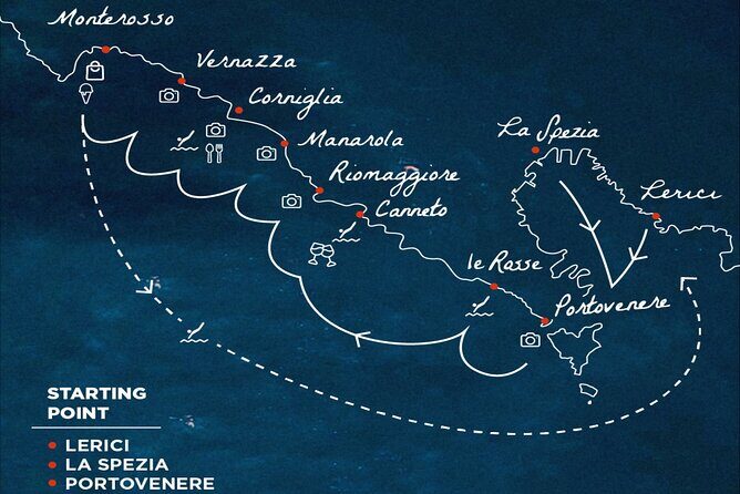 Cinque Terre boat tour - UNESCO views and the natural freshwater waterfall swim