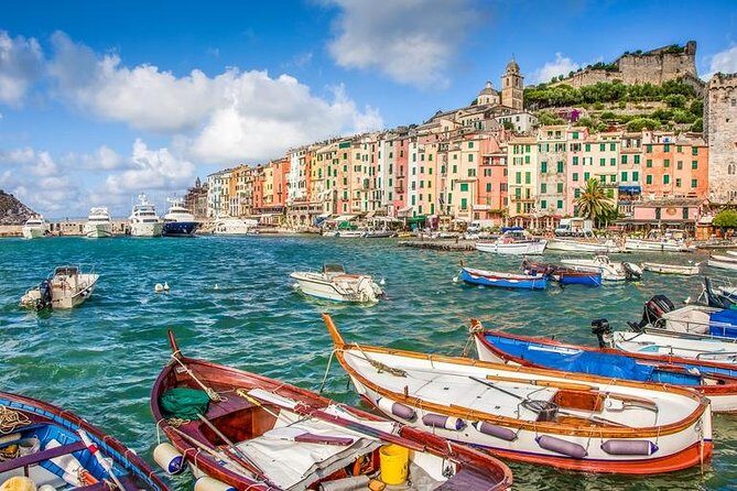 Private EASY Cinque Terre Accessible Tour from Livorno - Vernazza: the harbor scene, Castello Doria, and Belvedere Tower views
