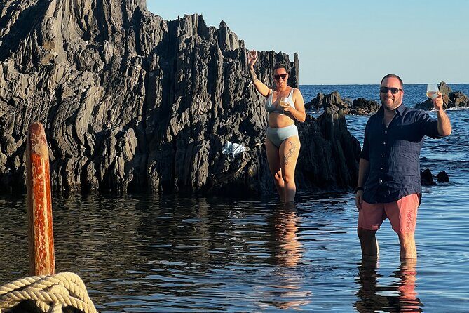 Swim&Enjoy 5 terre on the PINK Hyena with Captain Jenny! - Riomaggiore to Manarola by Sea: Castles, Vineyards, and the Marina View